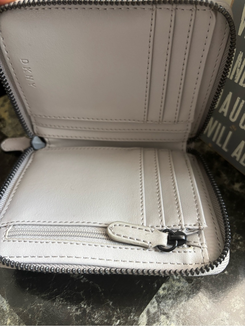 DKNY Quilted Chevron Zip Wallet - Picture 5 of 5